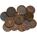 BRITISH TOKENS, 18th Century Tokens, England,  Warwickshire, Birmingham, Kempson’s Buiding Series,