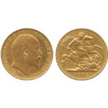 G BRITISH COINS, Edward VII, Gold Matt Proof Half-Sovereign, 1902, bare head facing right, DeS.