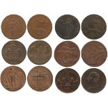 BRITISH TOKENS, 18th Century Tokens, England,  Norfolk, Aylsham, Copper Halfpenny, obv grocer’s