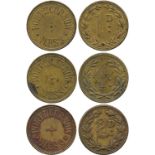 BRITISH TOKENS, 19th Century Tokens, Checks, Cornwall, Porthcurno, Army Mess, Brass Canteen Checks