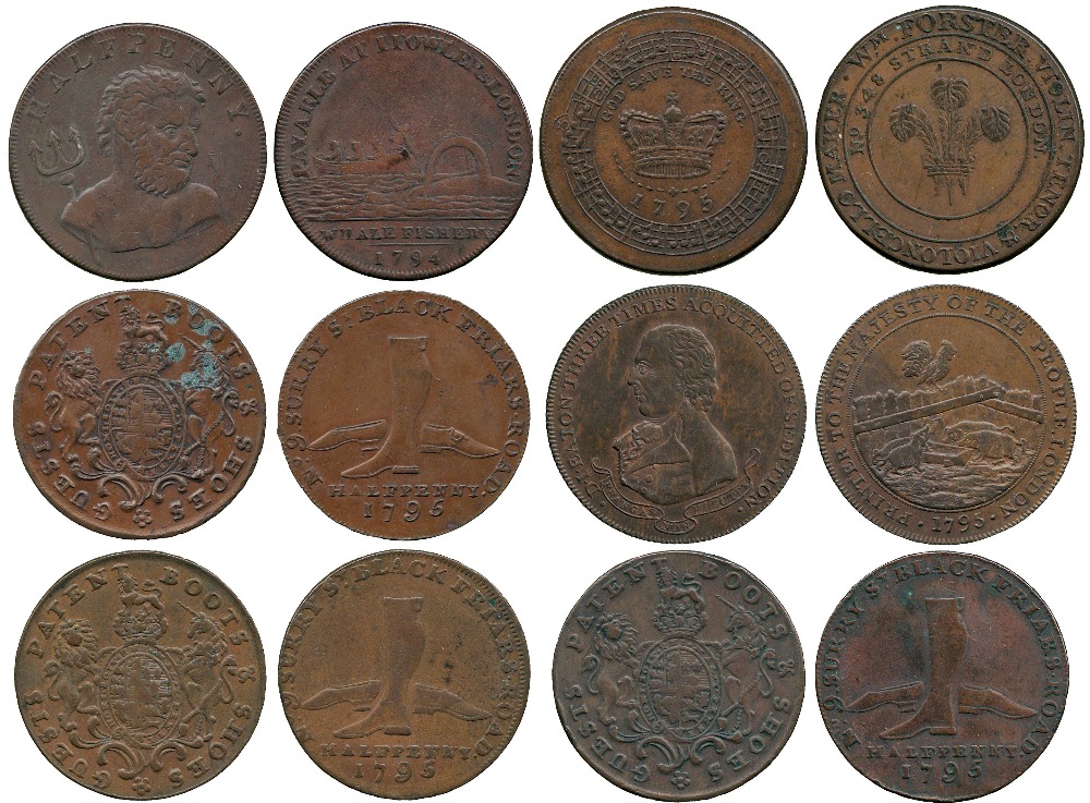 BRITISH TOKENS, 18th Century Tokens, England,  Middlesex, Eaton, Copper Halfpenny, 1795, obv bust of