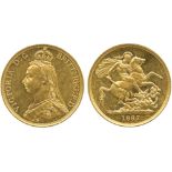 G BRITISH COINS, Victoria (1837-1901), Gold Two-Pounds, 1887, crowned Jubilee bust left, J.E.B. on