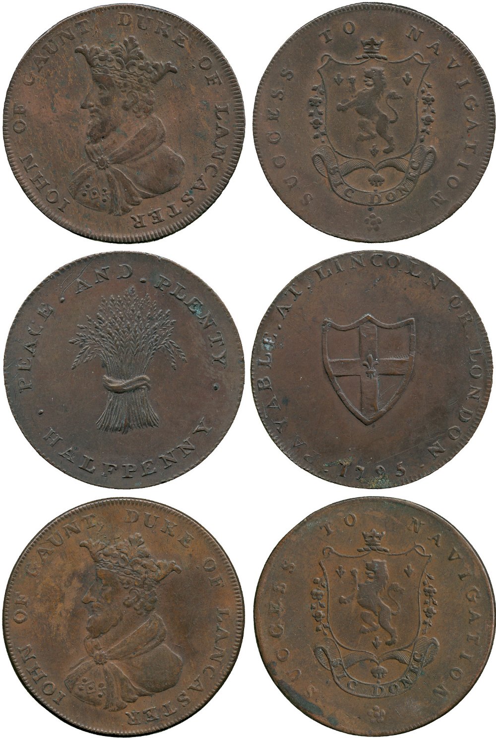 BRITISH TOKENS, 18th Century Tokens, England,  Lincolnshire, Lincoln, Skidmore, Copper Halfpenny,