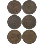 BRITISH TOKENS, 18th Century Tokens, England,  Lincolnshire, Lincoln, Skidmore, Copper Halfpenny,