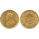 G INDIAN COINS, BRITISH INDIA, George V (1911-1936), Gold 15-Rupees, 1918, 8.00g (SAC KM 525; SW 8.