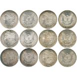 WORLD COINS, USA, Silver Morgan Dollars (6), 1878-S, 1880-S, 1884-O, 1885, 1885-O, 1887 (KM 110).