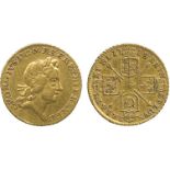 BRITISH COINS, George I, Gold Quarter-Guinea, 1718, laureate bust right, rev crowned cruciform