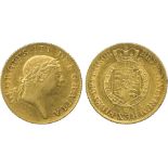 G BRITISH COINS, George III, Gold ‘Military’ Guinea, 1813, sixth laureate head right, rev