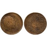 INDIAN COINS, MISCELLANEOUS, Errors and Misstrikes, British India, Error ¼-Anna, 1908, struck 20%