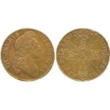 BRITISH COINS, William III, Gold Guinea, 1698, large date, second laureate head right, rev crowned