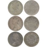 INDIAN COINS, BRITISH INDIA, Victoria, Silver Rupees (3), 1882B, A3/I, bead (2), raised “B” at