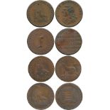 BRITISH TOKENS, 18th Century Tokens, England,  Middlesex, Skidmore, Hendon Copper Halfpenny mule (