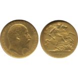 G BRITISH COINS, Edward VII (1901-1910), Gold Matt Proof Half-Sovereign, 1902, engraved by George