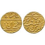 G INDIAN COINS, PRINCELY STATES, Gwalior, Jankoji Rao (AH 1243-1259; 1827-1843 AD), Gold Mohur, in