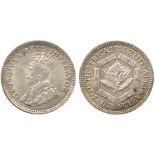 WORLD COINS, SOUTH AFRICA, George V, Silver Sixpence, 1925 (KM 16.2). About uncirculated. only 79,
