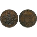 BRITISH TOKENS, 18th Century Tokens, England,  Middlesex, Francis Shackelton, Copper Halfpenny,