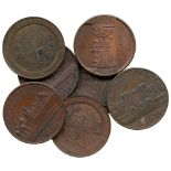 BRITISH TOKENS, 18th Century Tokens, England,  Middlesex, Kempson’s Building Series, Copper Penny (