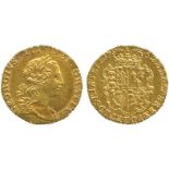 BRITISH COINS, George III, Gold Quarter-Guinea, 1762, young laureate head right, rev crowned