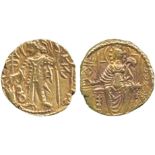 INDIAN COINS, KUSHAN, Vasu Deva III (c.360-365 AD), Gold Stater, king standing facing, head left,