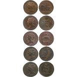 BRITISH TOKENS, 18th Century Tokens, England, Middlesex, Spence, Copper Farthing (5), obv bust of