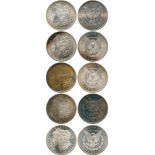 WORLD COINS, USA, Silver Morgan Dollars (5), 1884-O, 1889, 1896, 1897-S, 1904-O (KM 110). The 1896