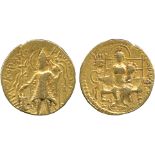 INDIAN COINS, KUSHAN, Kanishka II (c.230-250 AD), Gold Dinar, king standing facing, head left,