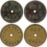 BRITISH TOKENS, 19th Century Tokens, Checks, Cornwall, Penryn, Joel Blamey, College Mills, Brass