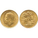 G BRITISH COINS, George V, Gold Sovereign, 1922 S, Sydney Mint (Australia), bare head left, B.M.