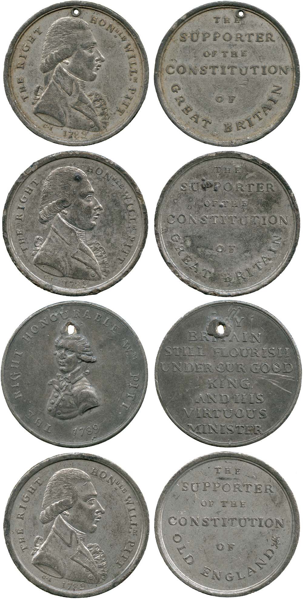 BRITISH TOKENS, 18th Century Tokens, England,  Middlesex, Political and Social Series, William Pitt,