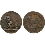 BRITISH TOKENS, 18th Century Tokens, England,  Middlesex, Charles James, Copper Halfpenny, 1796, obv