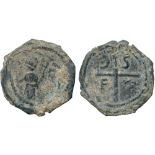 WORLD COINS, CRUSADERS, Antioch, Tancred, Æ Follis, third type, standing figure of St Peter,