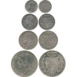 WORLD COINS, LIECHTENSTEIN, Principality, Johann II (1858-1929), Silver ½-, 1-, 2-, 5-Francs 1924,