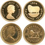 G WORLD COINS, RHODESIA, Elizabeth II (1952- ), Gold Pound, 1966, decimal crowned bust right, rev