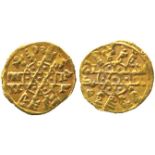 † ISLAMIC COINS, FATIMID, al-Mustansir, Gold ¼-Dinar/Tari (windmill type), mint and date off flan,