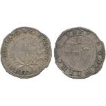 BRITISH COINS, Commonwealth, Silver Sixpence, 1651, English shield within laurel and palm