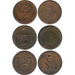 BRITISH TOKENS, 18th Century Tokens, England,  Middlesex, John Hancock, Copper Halfpenny (3),