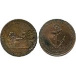 BRITISH TOKENS, 18th Century Tokens, England,  Middlesex, Skidmore, Copper Halfpenny mule, 1795, obv