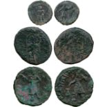 INDIAN COINS, Kanishka I, Æ Units (3), standing Buddha, 26mm, standing nimbate Buddha, 26mm, and