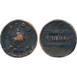 WORLD COINS, RUSSIA, Peter I, The Great, Copper Kopeck, 1724 (Bit 3567; B 278, S; Uzd 2446, S). Very