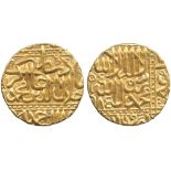 INDIAN COINS, MUGHAL, Akbar, Gold Mohur, square area type, Ahmadabad, AH 984, 10.91g (KM 108.2).