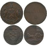 BRITISH TOKENS, 18th Century Tokens, England,  Kent, Tenterden, Good’s Copper Halfpenny for I & T