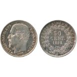 WORLD COINS, FRANCE, Second Republic, Louis Napoléon Bonaparte, Silver 20-Centimes, 1852-A, Paris,