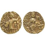 INDIAN COINS, KUSHAN, Gadahara (c.320s - 350s AD), Gold Dinar, king standing facing, head left,