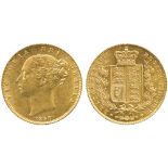 G BRITISH COINS, Victoria, Gold Sovereign, 1838, first young head left, hair bound with double