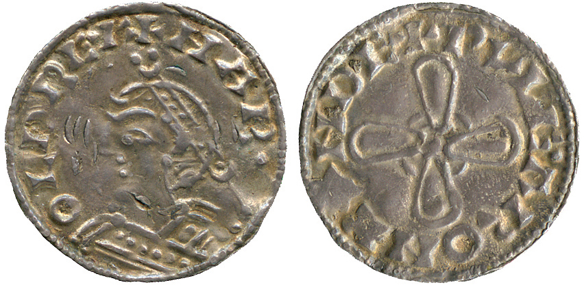 BRITISH COINS, Anglo-Saxon, Harold Harefoot (1035-1040), Silver Penny, Jewel Cross type (Spring