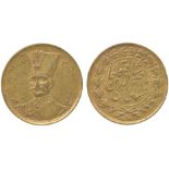 G ISLAMIC COINS, QAJAR, Nasir al-Din Shah, Gold Toman, Tehran 1298h (KM 933). Very fine.