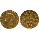 G WORLD COINS, GREECE, Otho (1832-1862), Gold 20-Drachmai, 1833, Munich mint, 5.72g (KM 21; F 10).