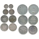 WORLD COINS, COSTA RICA, Republic, Type Coin Selection of almost every silver and base metal