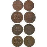 BRITISH TOKENS, 18th Century Tokens, England,  Middlesex, Denton, Copper Farthing (3), obv two busts