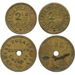 BRITISH TOKENS, 19th Century Tokens, Checks, Cornwall, Gwennap, Samuel Polinhorn, Brass Check for